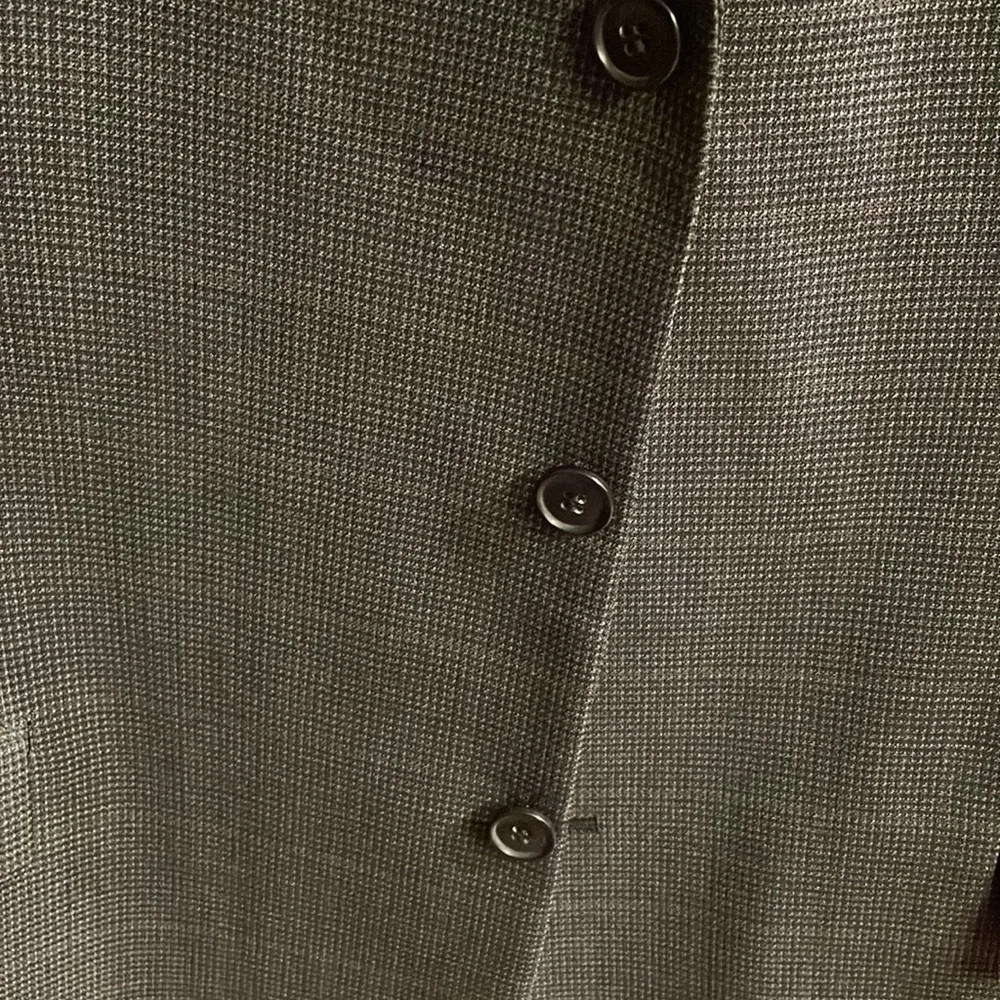 Andrew Frezza men’s Grey Blue small check blazer jacket career 100% wool 46R - Picture 5 of 15